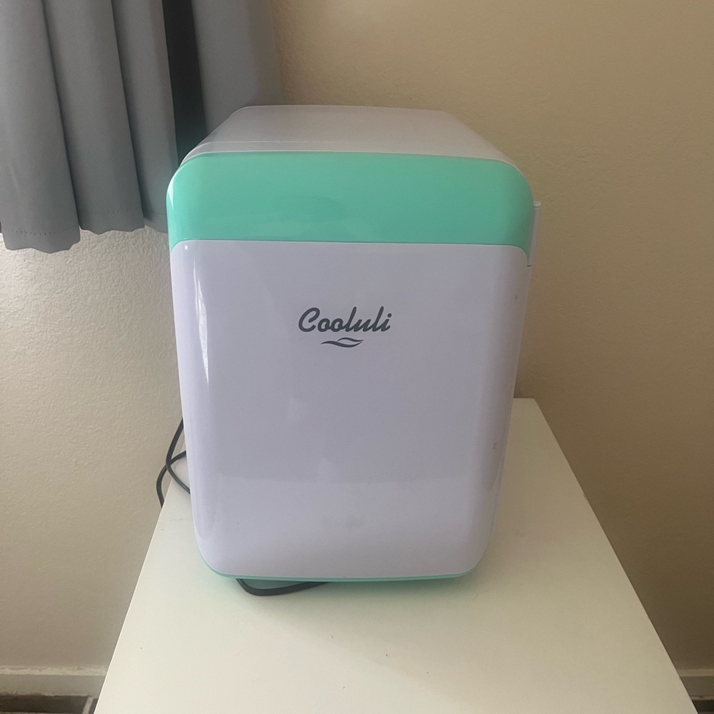 Cooluli Mint Green and White Mini Fridge
